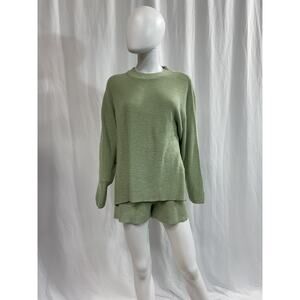 Free People 'Malibu' Green Pattern Sweater Set Size XS